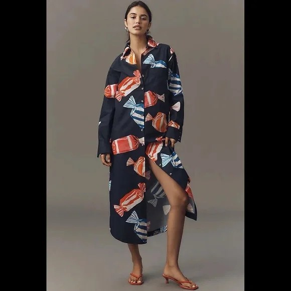 Anthropologie The Soren Long-Sleeve Shirt Dress by Maeve - Picture 4 of 16